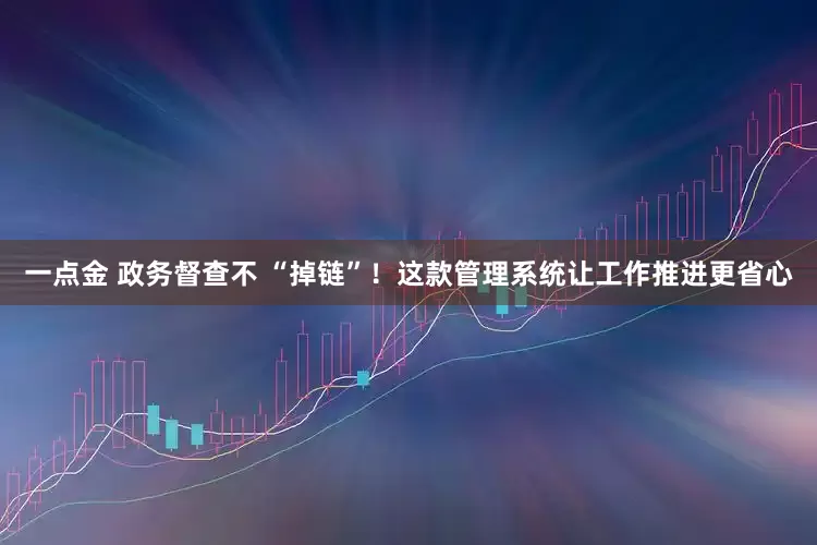 一点金 政务督查不 “掉链”！这款管理系统让工作推进更省心