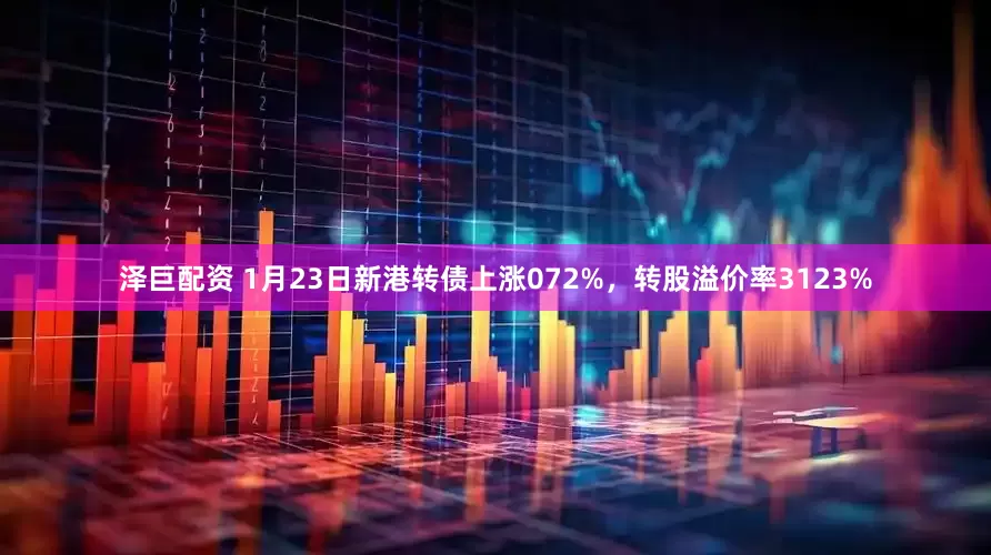 泽巨配资 1月23日新港转债上涨072%，转股溢价率3123%